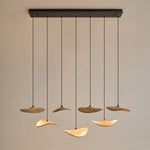 Abbott Modern Minimalist Empty Leaf Metal Wood Chandelier - Lamp Outdoor