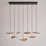 Abbott Modern Minimalist Empty Leaf Metal Wood Chandelier - Lamp Outdoor