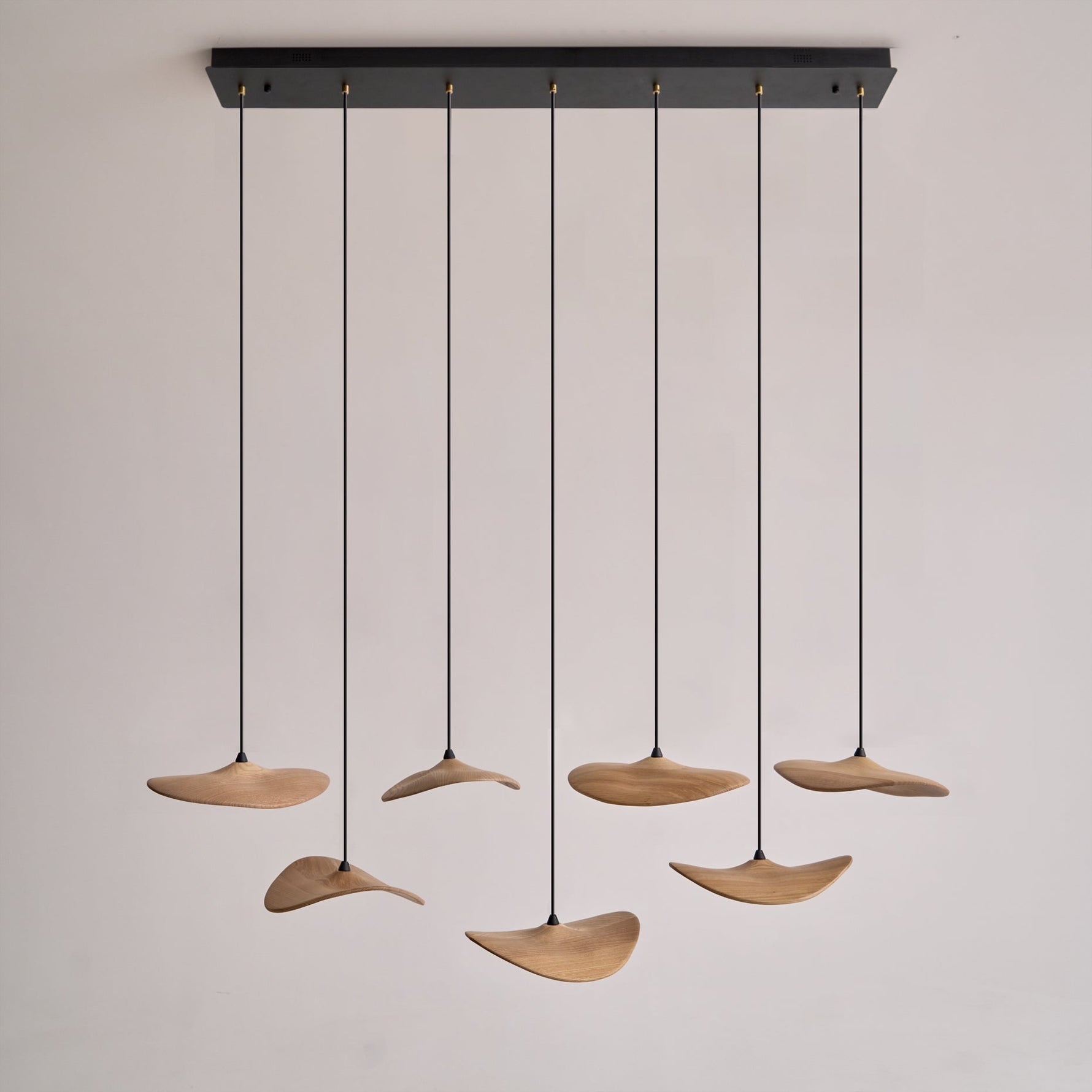 Abbott Modern Minimalist Empty Leaf Metal Wood Chandelier - Lamp Outdoor