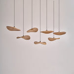 Abbott Modern Minimalist Empty Leaf Metal Wood Chandelier - Lamp Outdoor