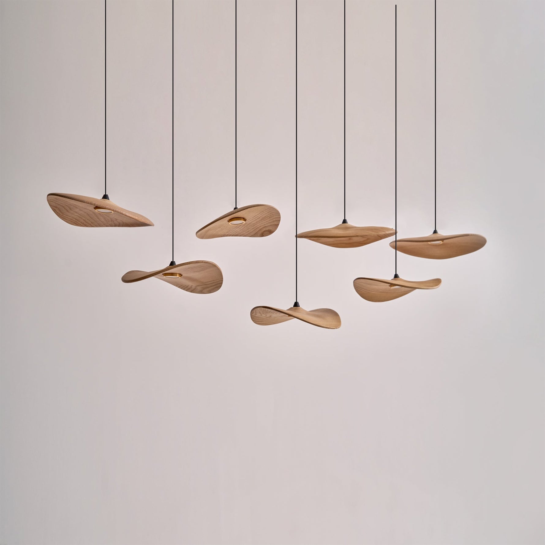 Abbott Modern Minimalist Empty Leaf Metal Wood Chandelier - Lamp Outdoor