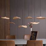 Abbott Modern Minimalist Empty Leaf Metal Wood Chandelier - Lamp Outdoor