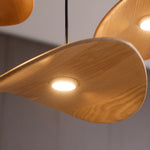 Abbott Modern Minimalist Empty Leaf Metal Wood Chandelier - Lamp Outdoor