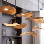 Abbott Modern Minimalist Empty Leaf Metal Wood Chandelier - Lamp Outdoor