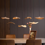 Abbott Modern Minimalist Empty Leaf Metal Wood Chandelier - Lamp Outdoor