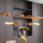 Abbott Modern Minimalist Empty Leaf Metal Wood Chandelier - Lamp Outdoor