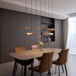 Abbott Modern Minimalist Empty Leaf Metal Wood Chandelier - Lamp Outdoor