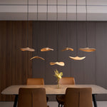 Abbott Modern Minimalist Empty Leaf Metal Wood Chandelier - Lamp Outdoor