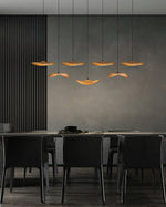Abbott Modern Minimalist Empty Leaf Metal Wood Chandelier - Lamp Outdoor