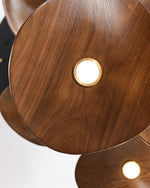 Abbott Modern Minimalist Empty Leaf Metal Wood Chandelier - Lamp Outdoor