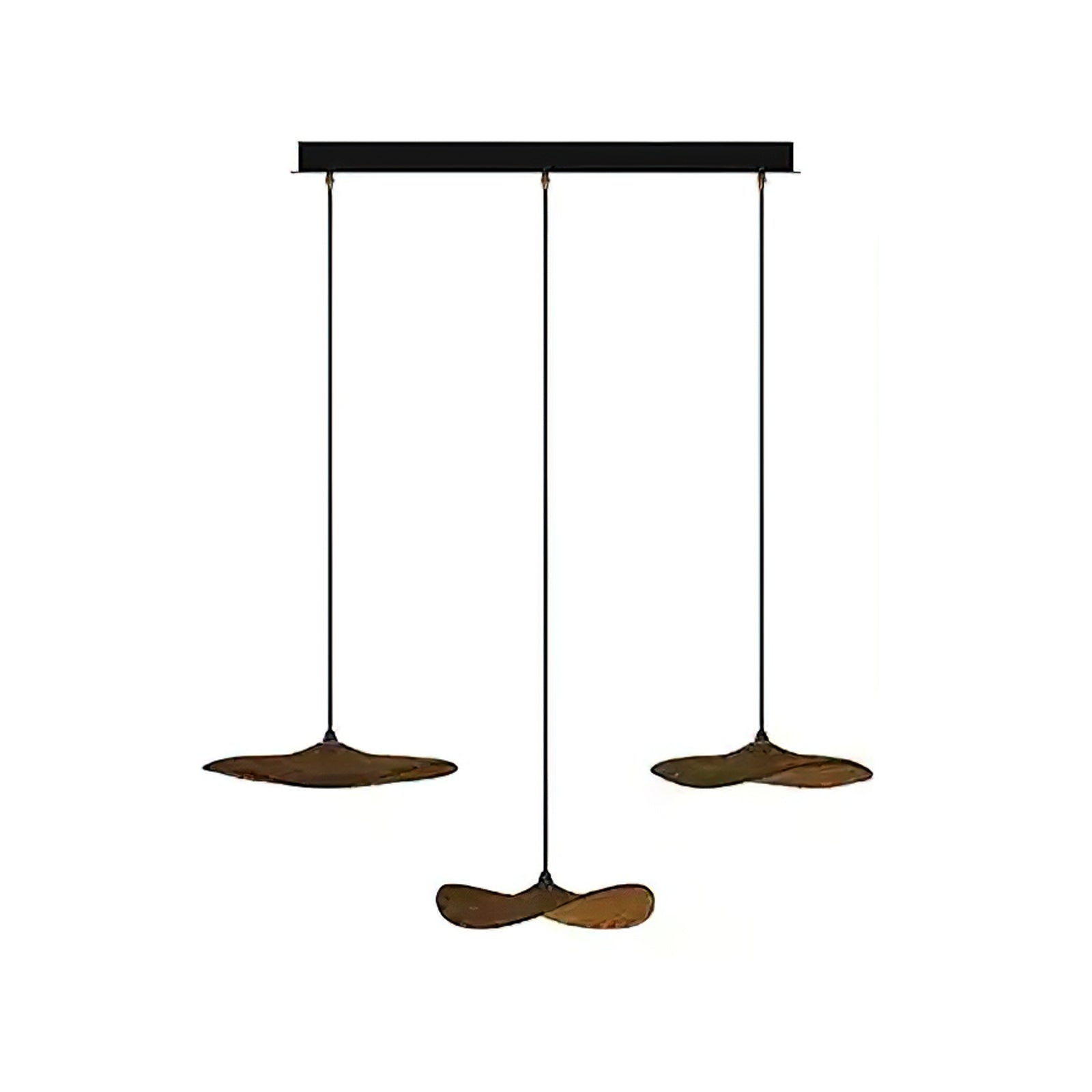 Abbott Modern Minimalist Empty Leaf Metal Wood Chandelier - Lamp Outdoor