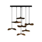 Abbott Modern Minimalist Empty Leaf Metal Wood Chandelier - Lamp Outdoor
