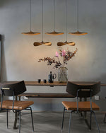 Abbott Modern Minimalist Empty Leaf Metal Wood Chandelier - Lamp Outdoor