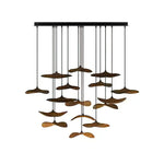 Abbott Modern Minimalist Empty Leaf Metal Wood Chandelier - Lamp Outdoor