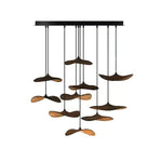 Abbott Modern Minimalist Empty Leaf Metal Wood Chandelier - Lamp Outdoor