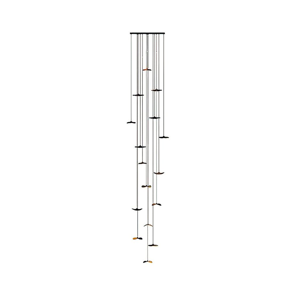 Abbott Modern Minimalist Empty Leaf Metal Wood Chandelier - Lamp Outdoor