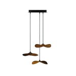 Abbott Modern Minimalist Empty Leaf Metal Wood Chandelier - Lamp Outdoor
