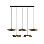 Abbott Modern Minimalist Empty Leaf Metal Wood Chandelier - Lamp Outdoor