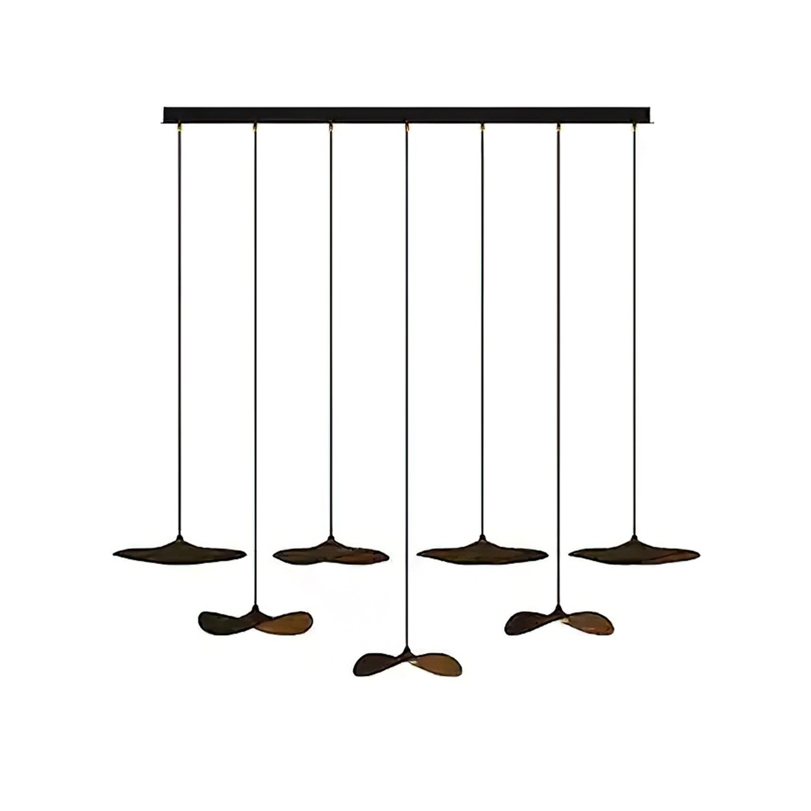 Abbott Modern Minimalist Empty Leaf Metal Wood Chandelier - Lamp Outdoor