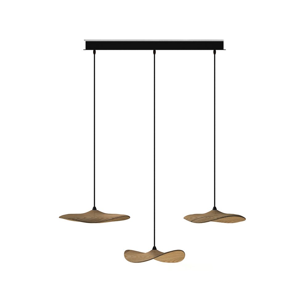 Abbott Modern Minimalist Empty Leaf Metal Wood Chandelier - Lamp Outdoor