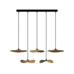 Abbott Modern Minimalist Empty Leaf Metal Wood Chandelier - Lamp Outdoor