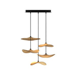 Abbott Modern Minimalist Empty Leaf Metal Wood Chandelier - Lamp Outdoor