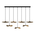 Abbott Modern Minimalist Empty Leaf Metal Wood Chandelier - Lamp Outdoor