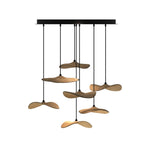 Abbott Modern Minimalist Empty Leaf Metal Wood Chandelier - Lamp Outdoor