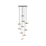 Abbott Modern Minimalist Empty Leaf Metal Wood Chandelier - Lamp Outdoor