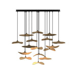 Abbott Modern Minimalist Empty Leaf Metal Wood Chandelier - Lamp Outdoor