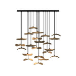 Abbott Modern Minimalist Empty Leaf Metal Wood Chandelier - Lamp Outdoor
