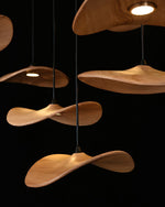 Abbott Modern Minimalist Empty Leaf Metal Wood Chandelier - Lamp Outdoor
