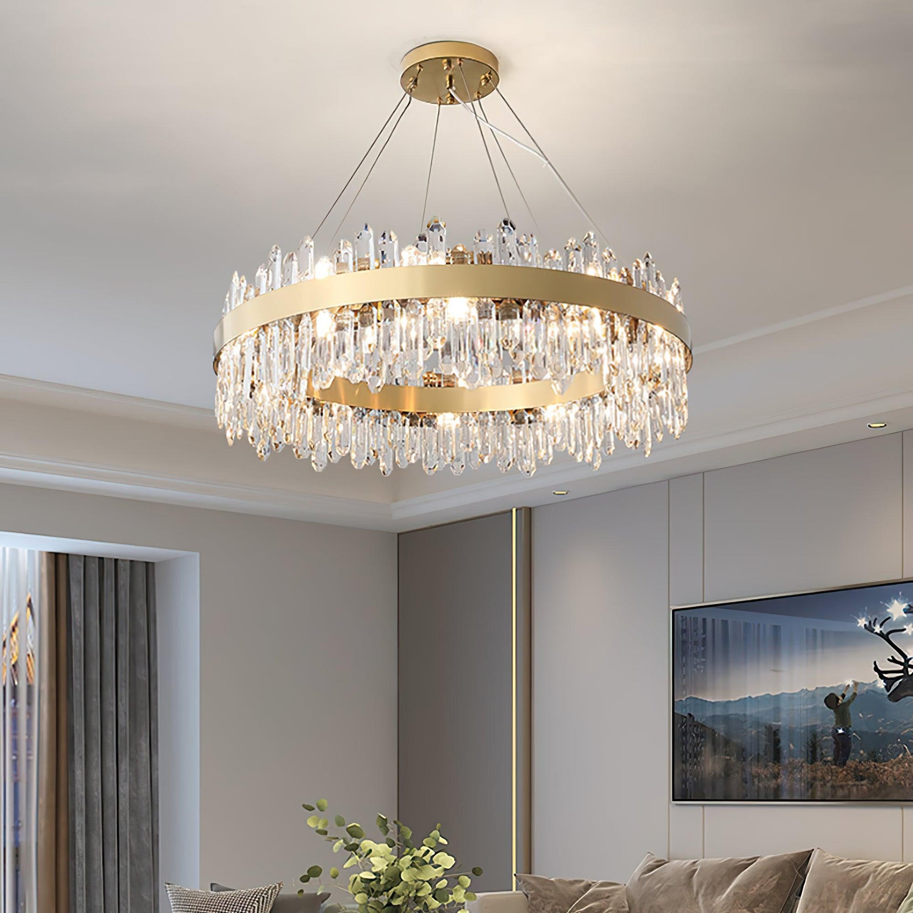 Lyvenisra Postmodern Luxury Crystal Metal Chandelier - Lamp Outdoor