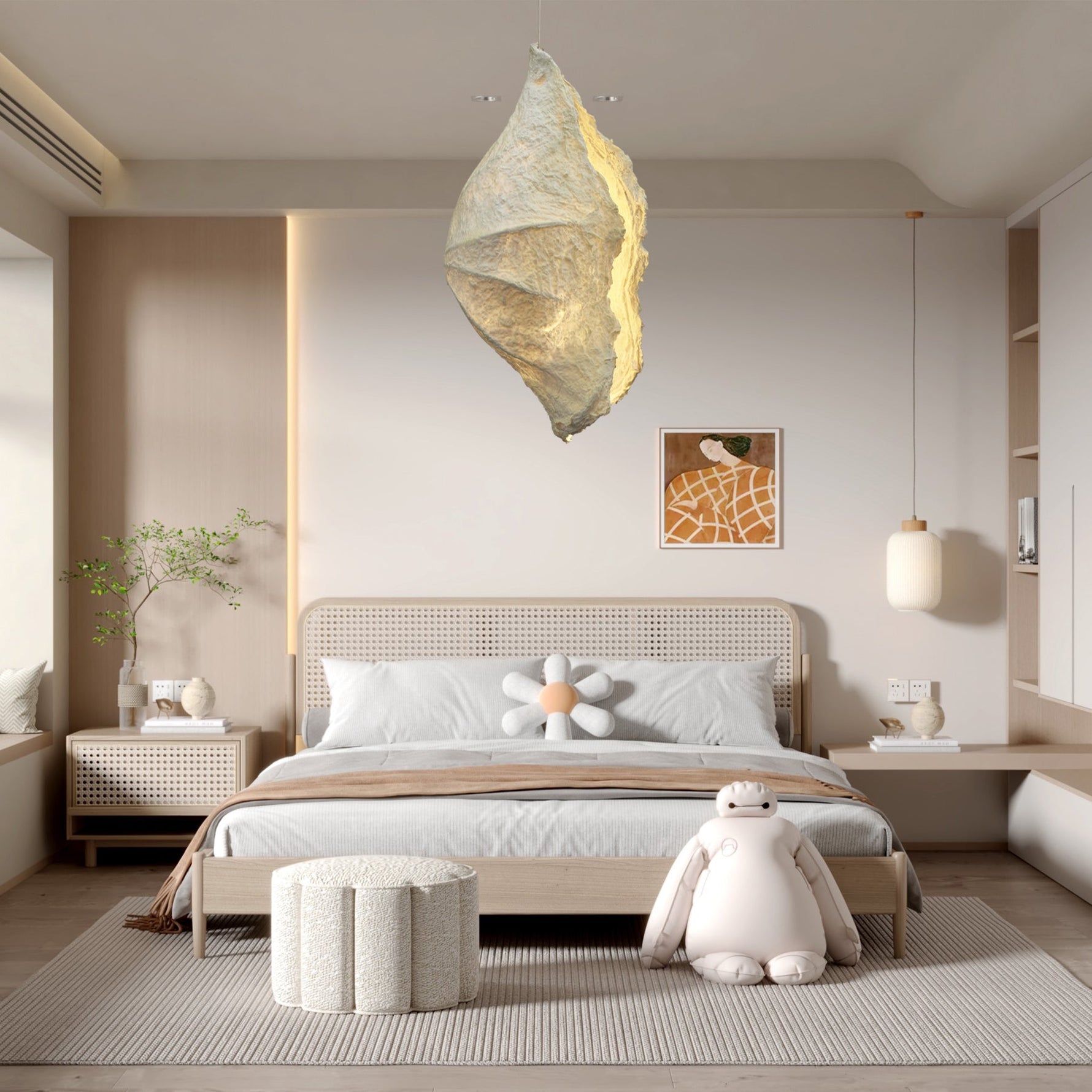 Altalis Artisanal Paper Pulp Pendant Light - Lamp Outdoor