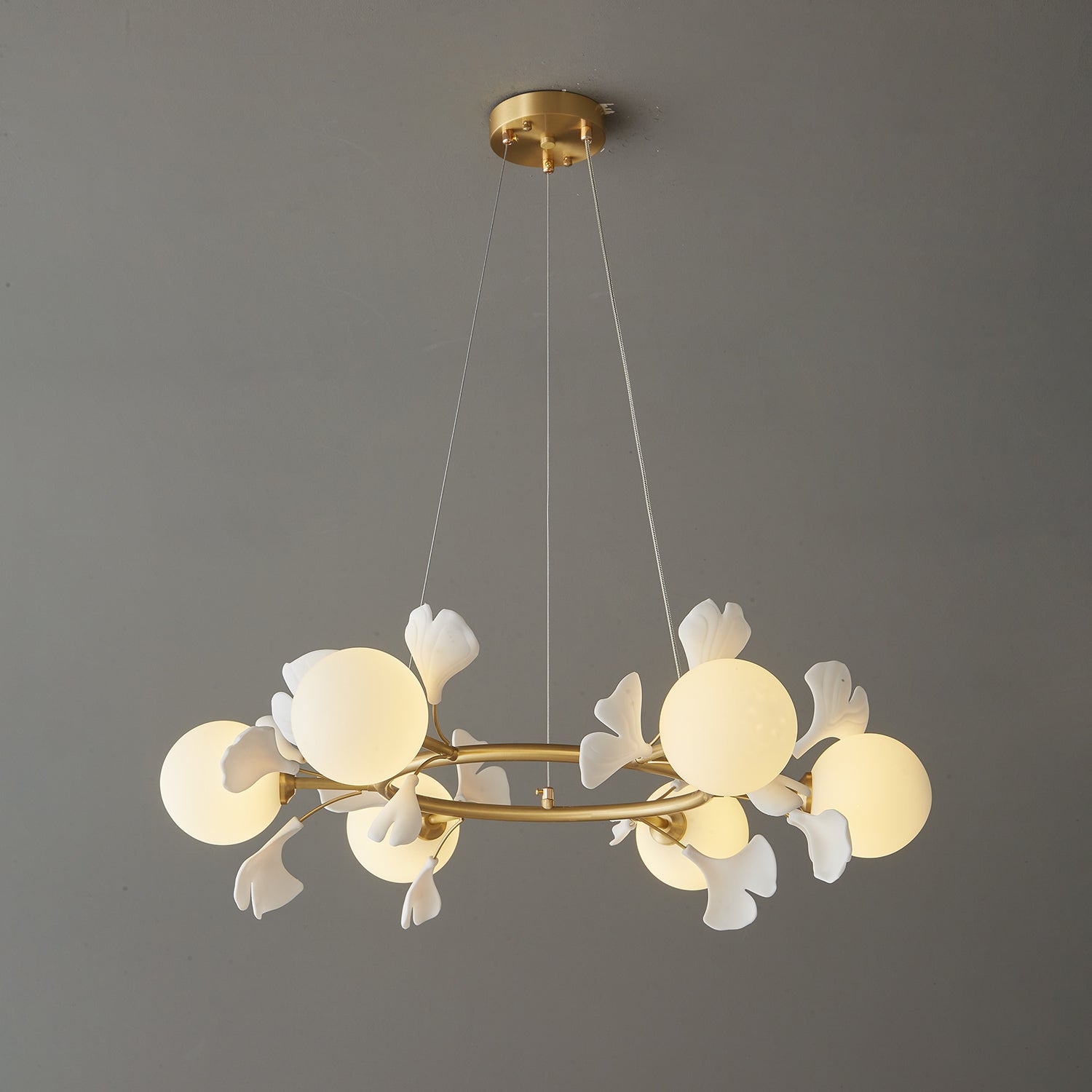 Evenielis Floral Brass Chandelier - Lamp Outdoor