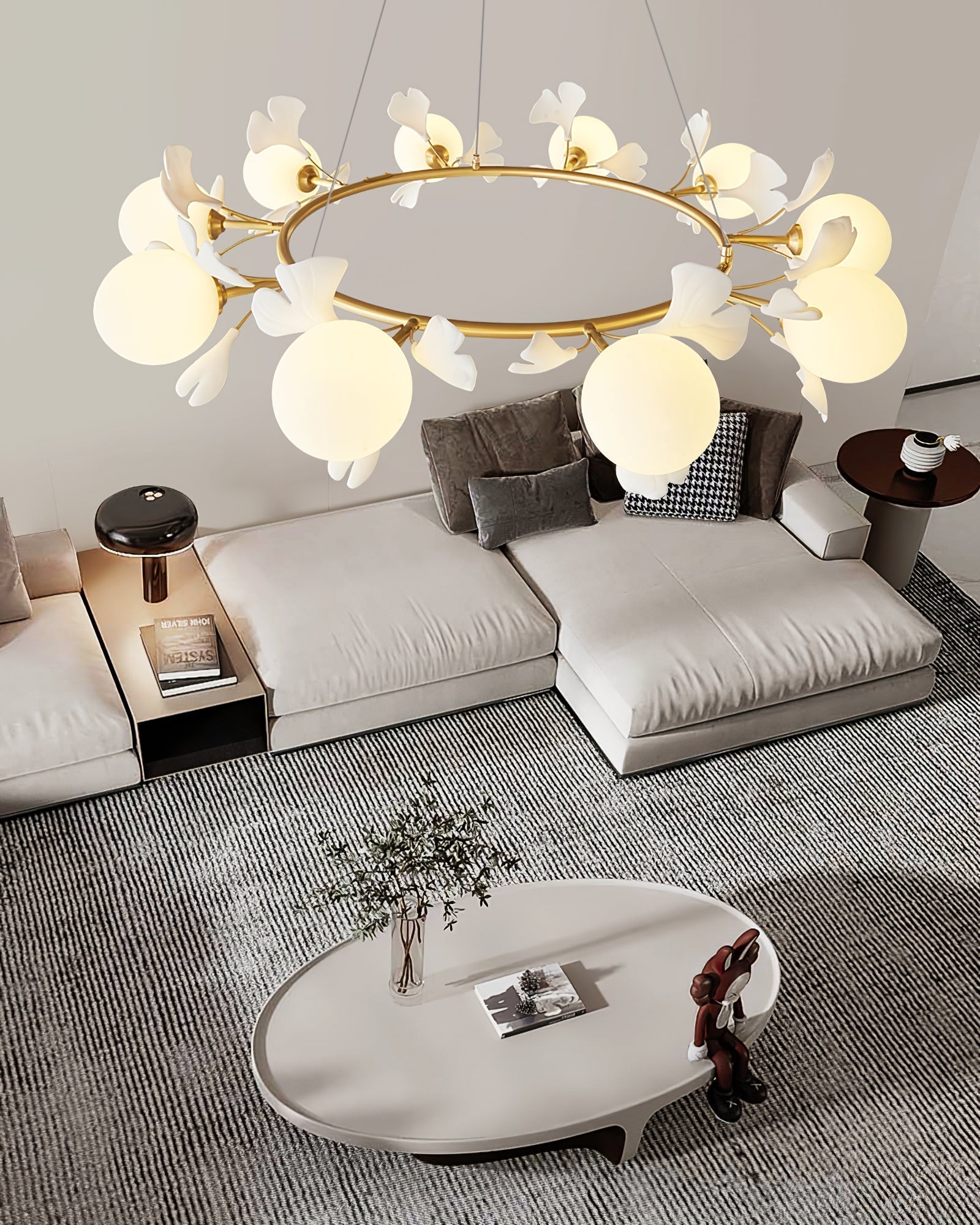 Evenielis Floral Brass Chandelier - Lamp Outdoor