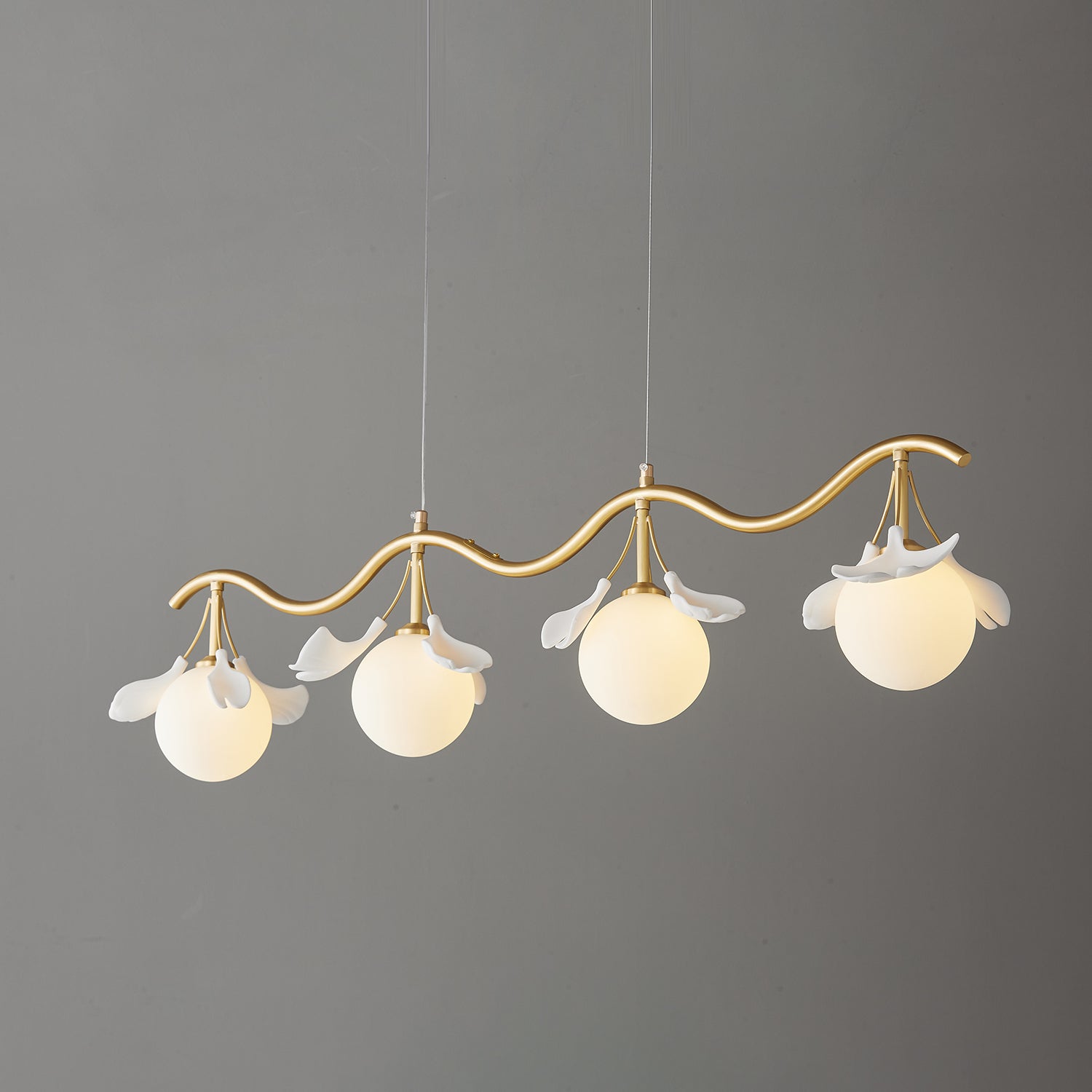 Evenielis Floral Brass Chandelier - Lamp Outdoor