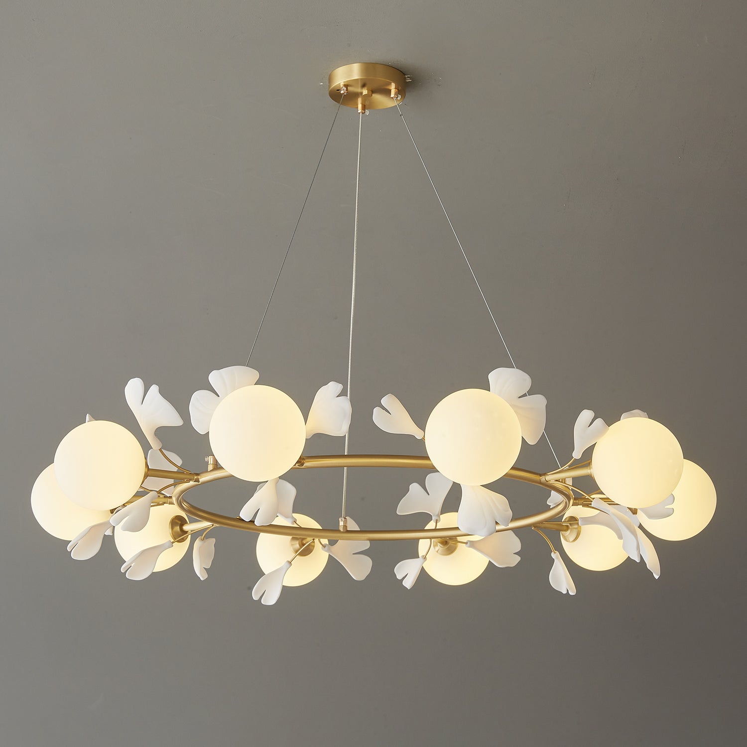 Evenielis Floral Brass Chandelier - Lamp Outdoor