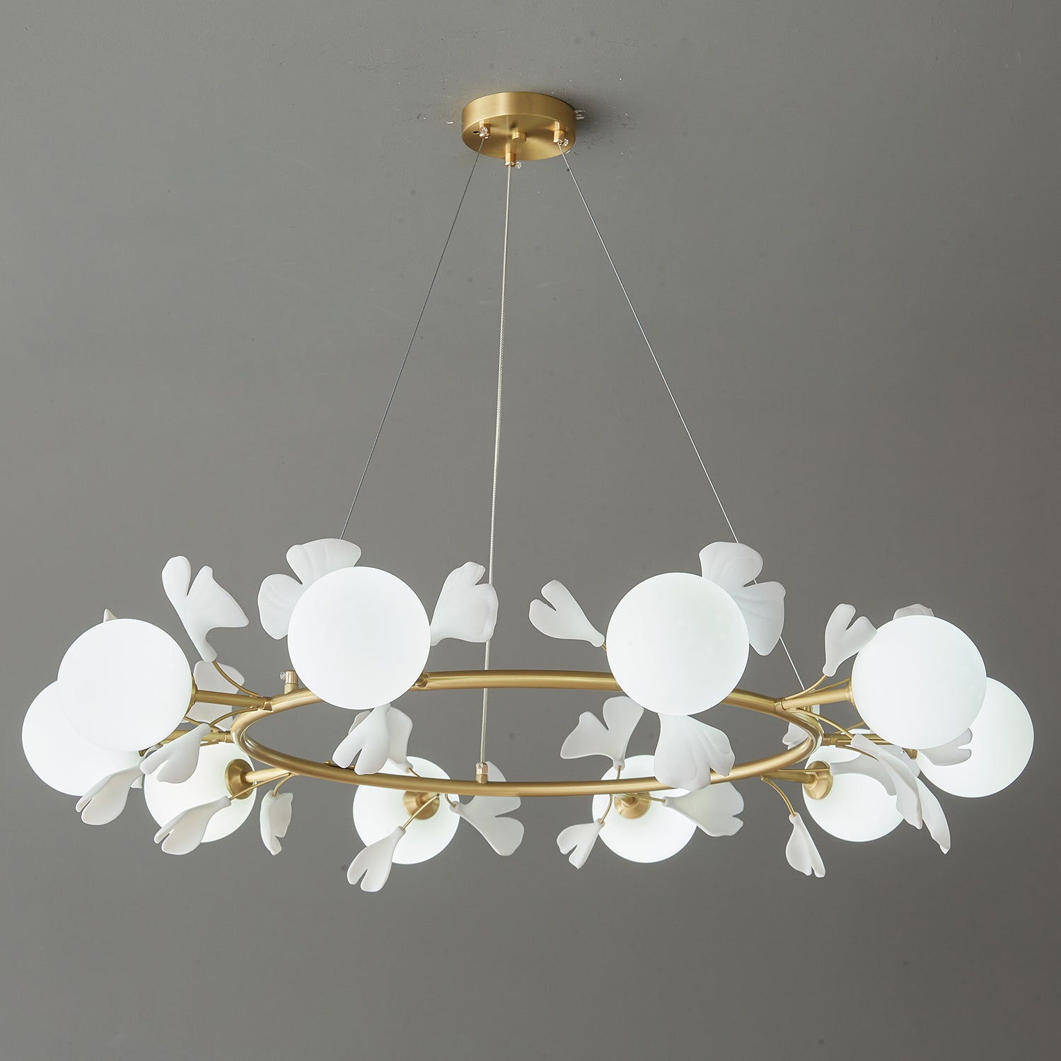 Evenielis Floral Brass Chandelier - Lamp Outdoor