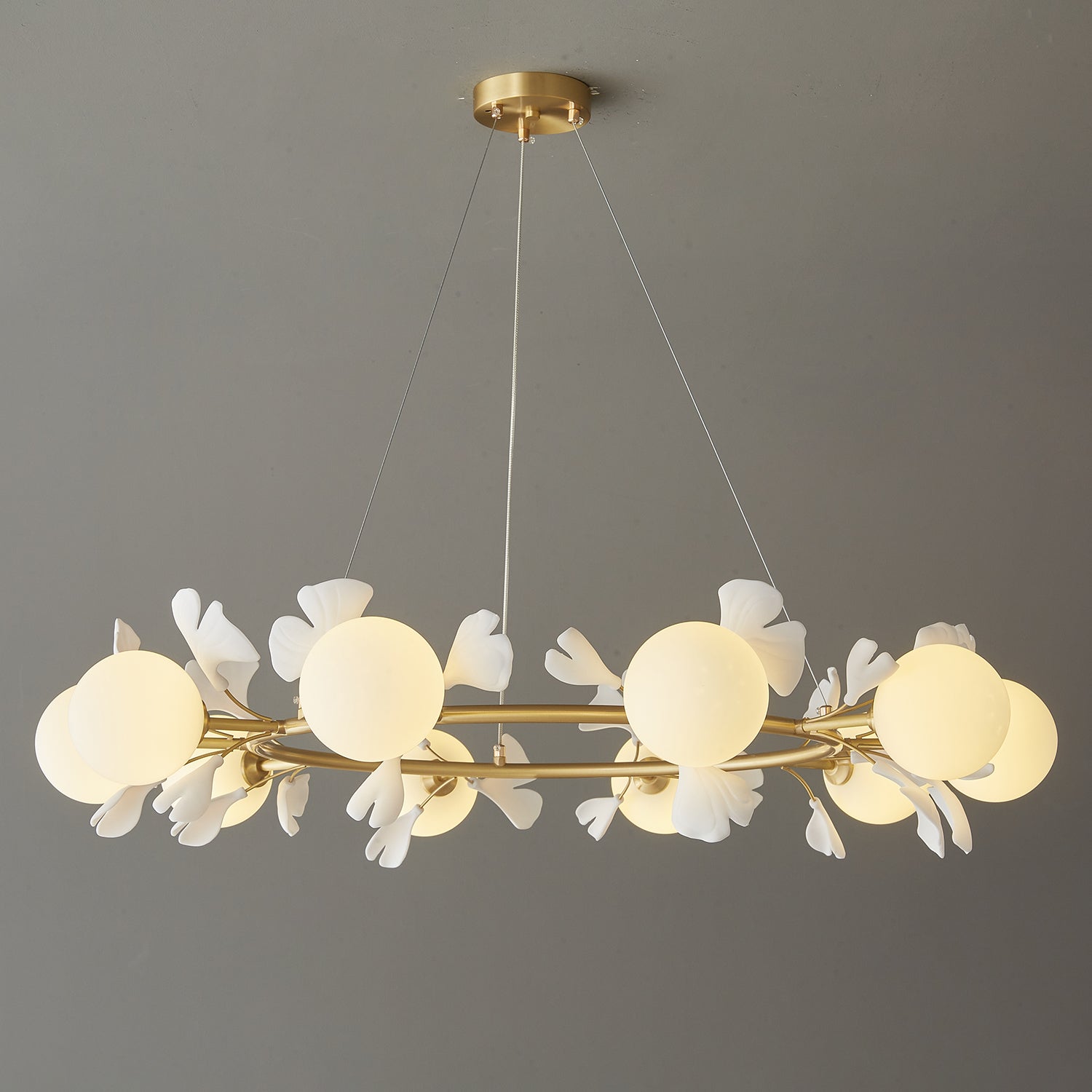 Evenielis Floral Brass Chandelier - Lamp Outdoor