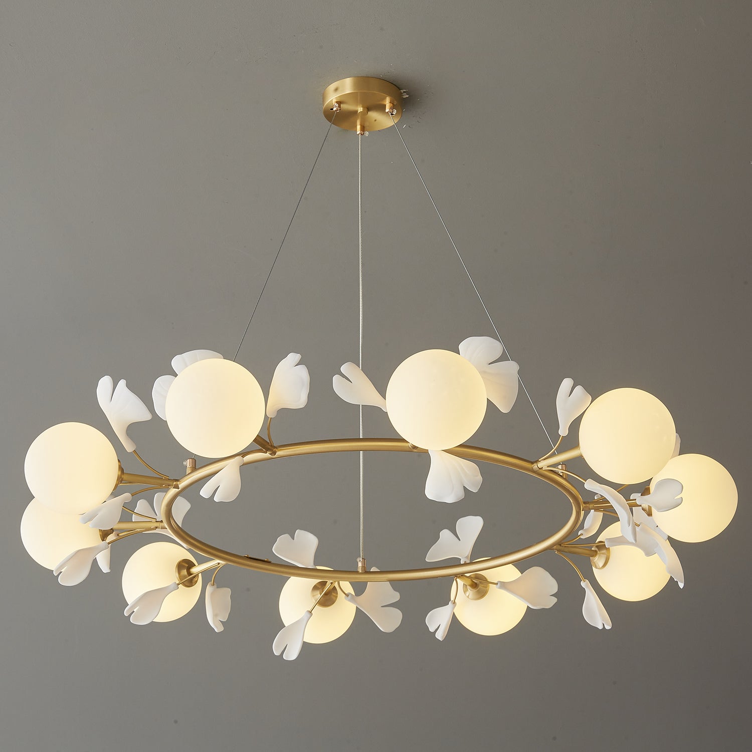 Evenielis Floral Brass Chandelier - Lamp Outdoor