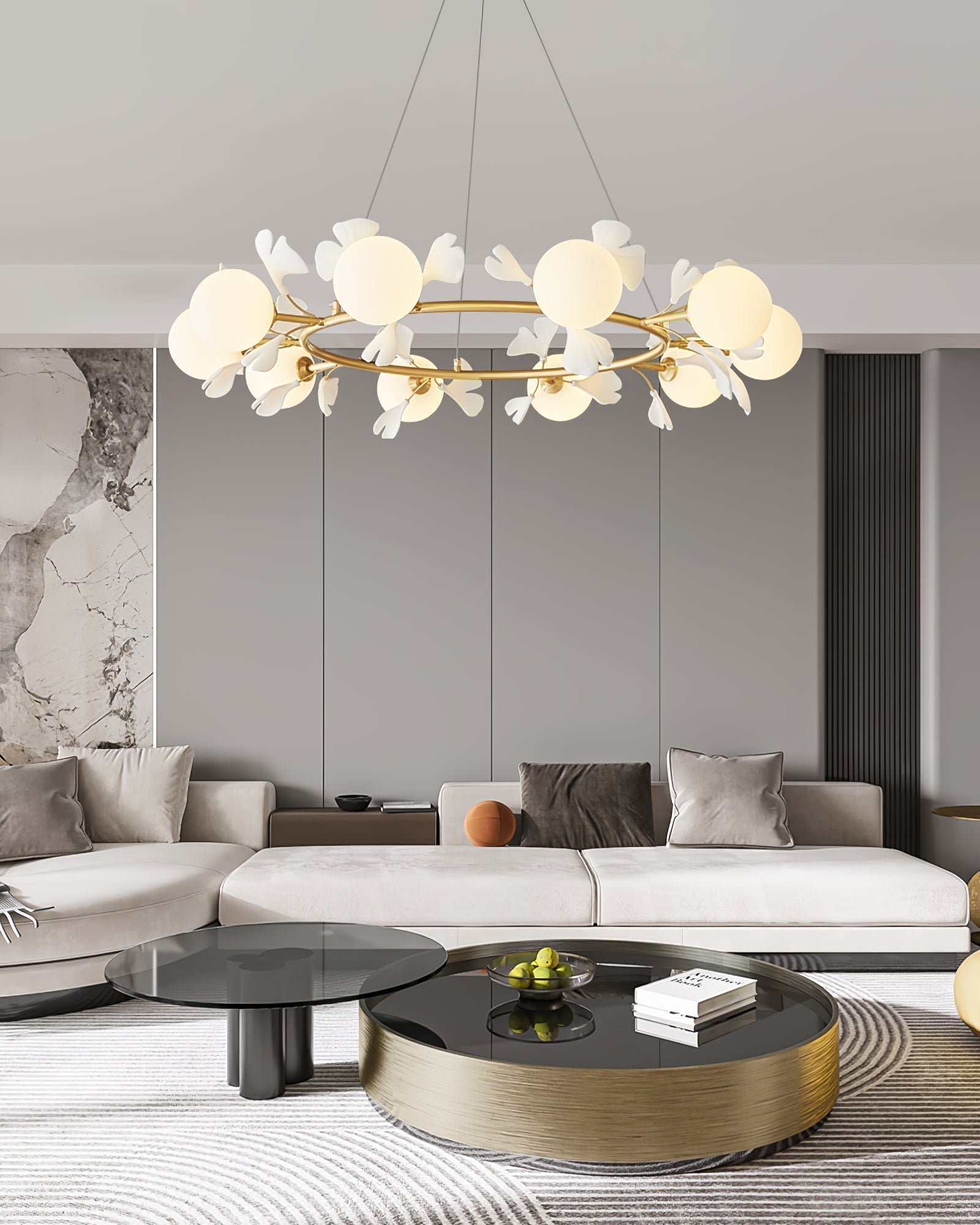 Evenielis Floral Brass Chandelier - Lamp Outdoor