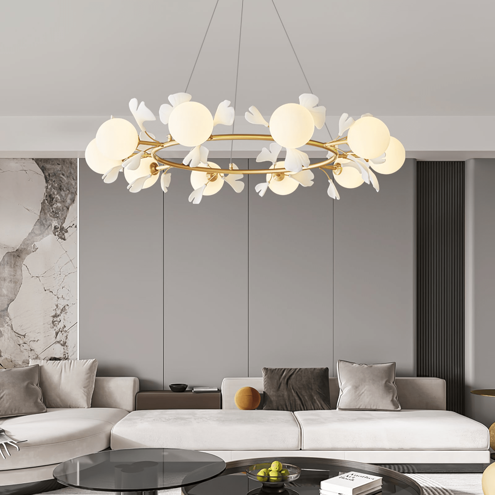 Evenielis Floral Brass Chandelier - Lamp Outdoor