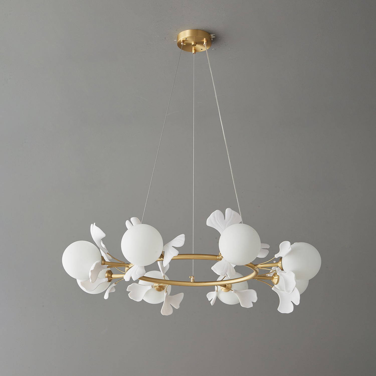 Evenielis Floral Brass Chandelier - Lamp Outdoor