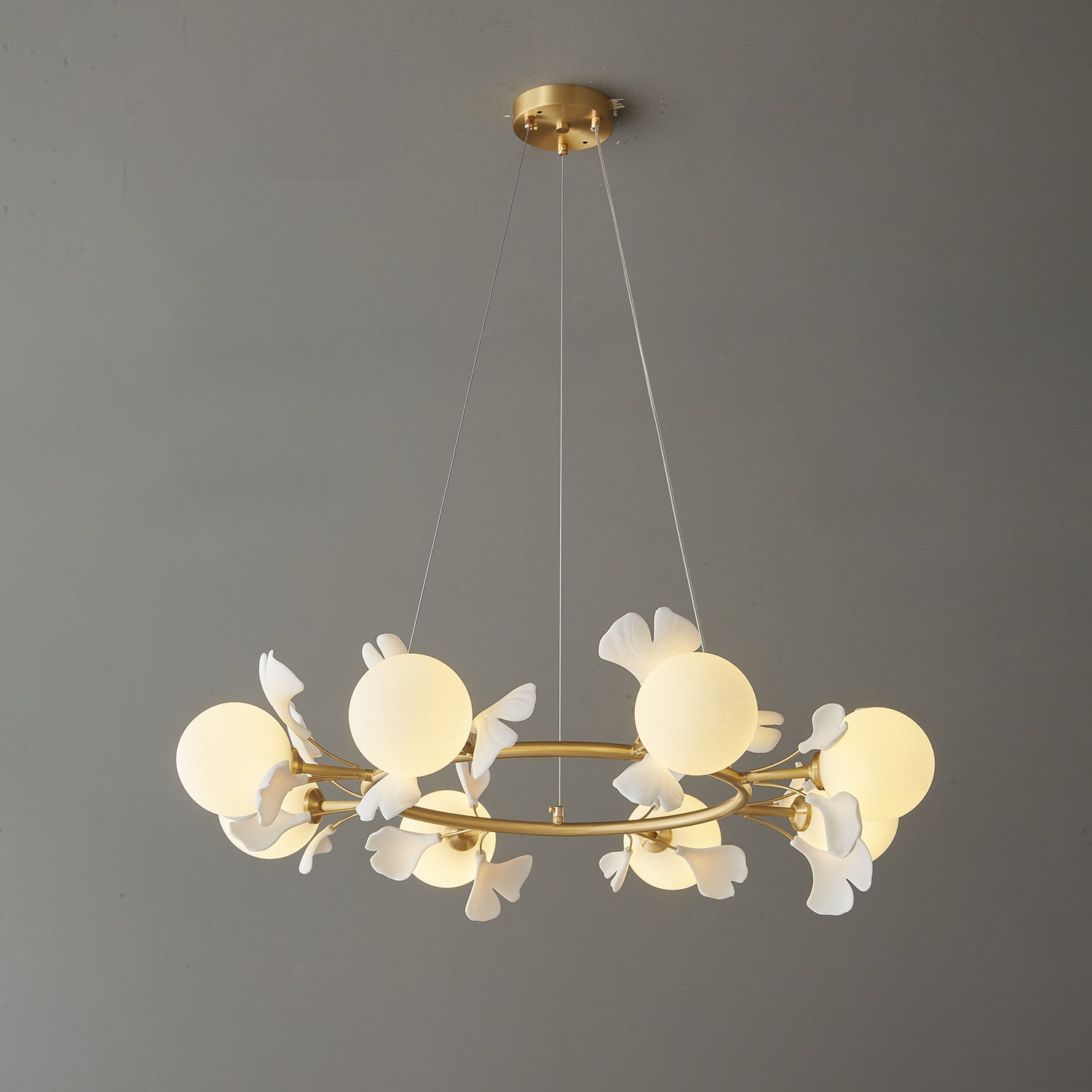 Evenielis Floral Brass Chandelier - Lamp Outdoor