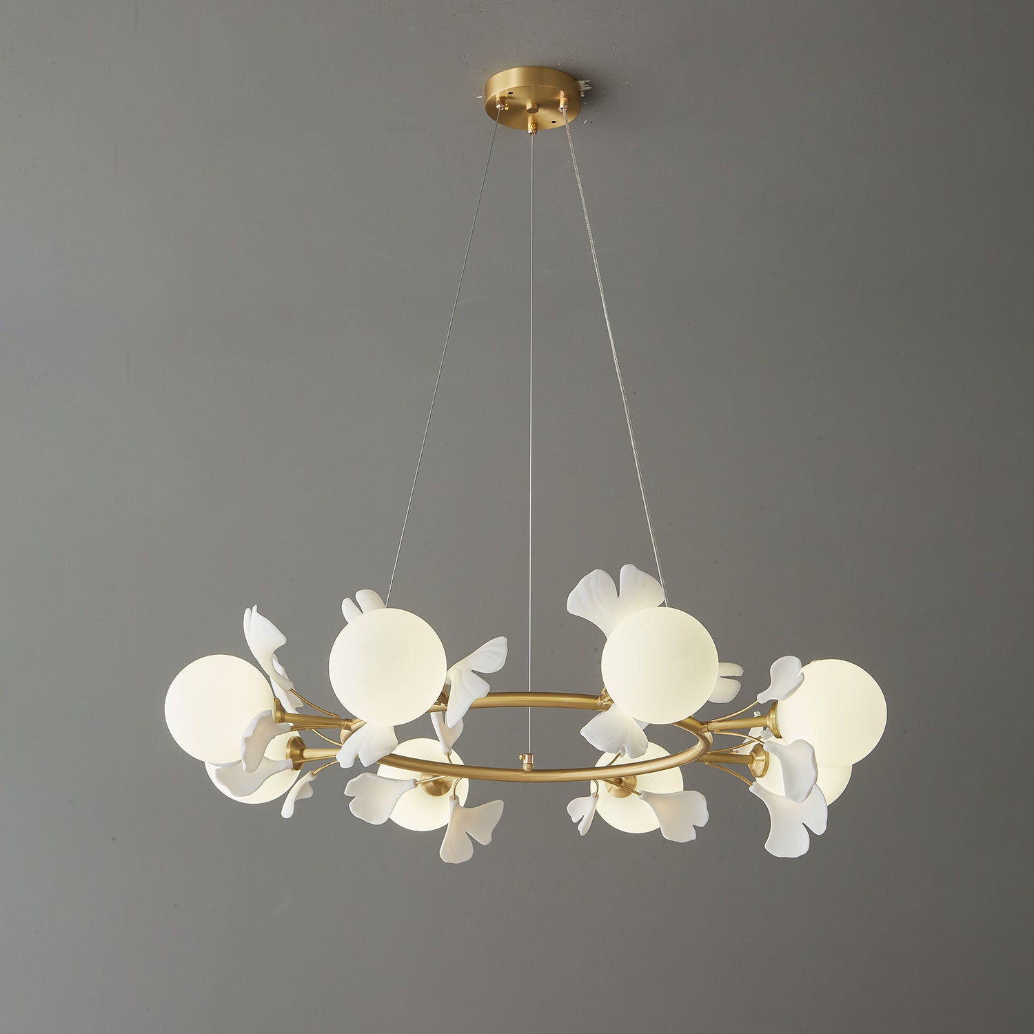 Evenielis Floral Brass Chandelier - Lamp Outdoor