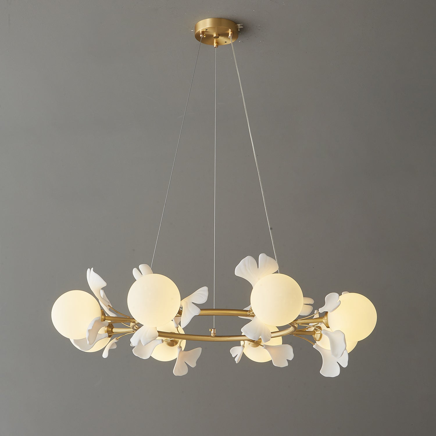 Evenielis Floral Brass Chandelier - Lamp Outdoor