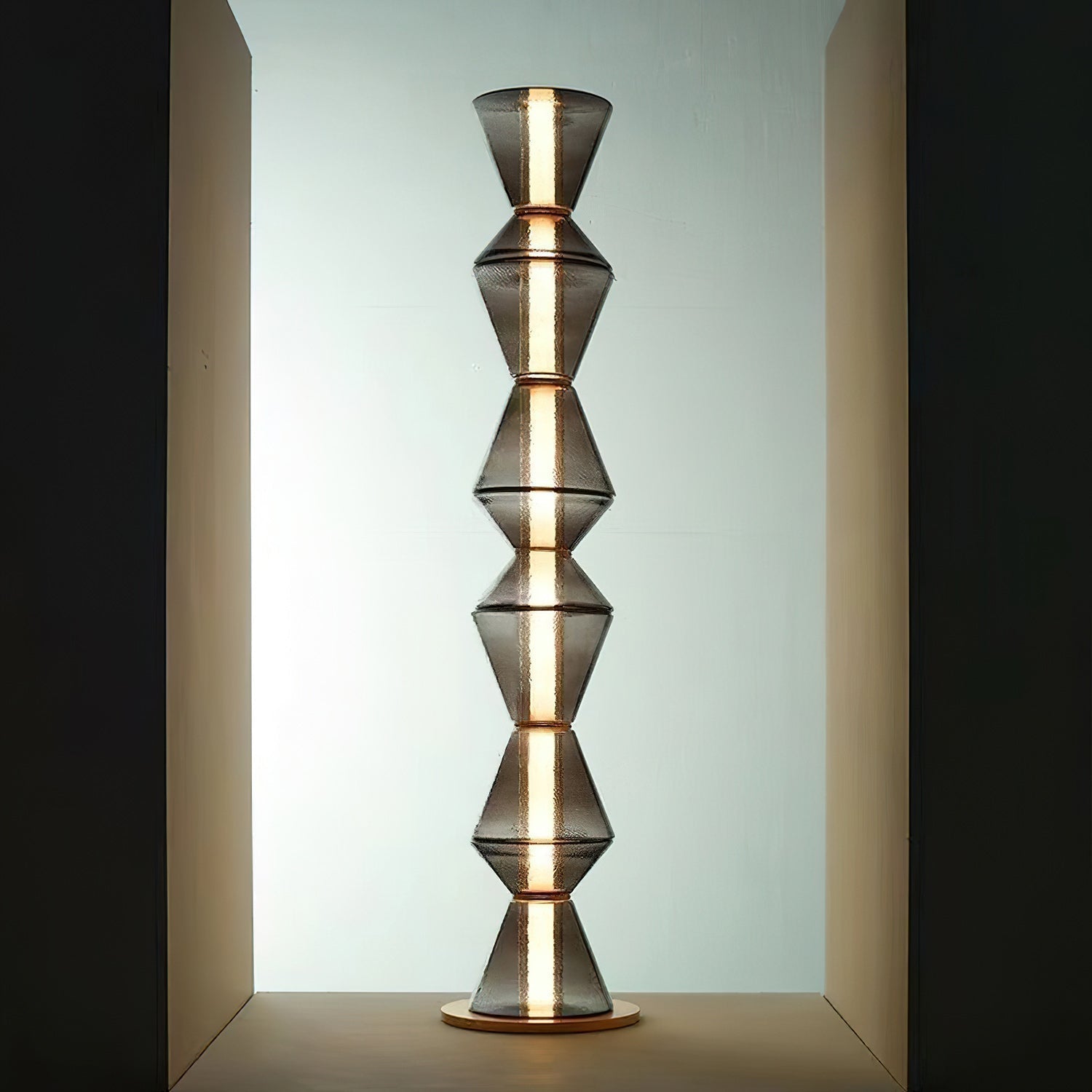 Evette Modern Glass Floor Lamp