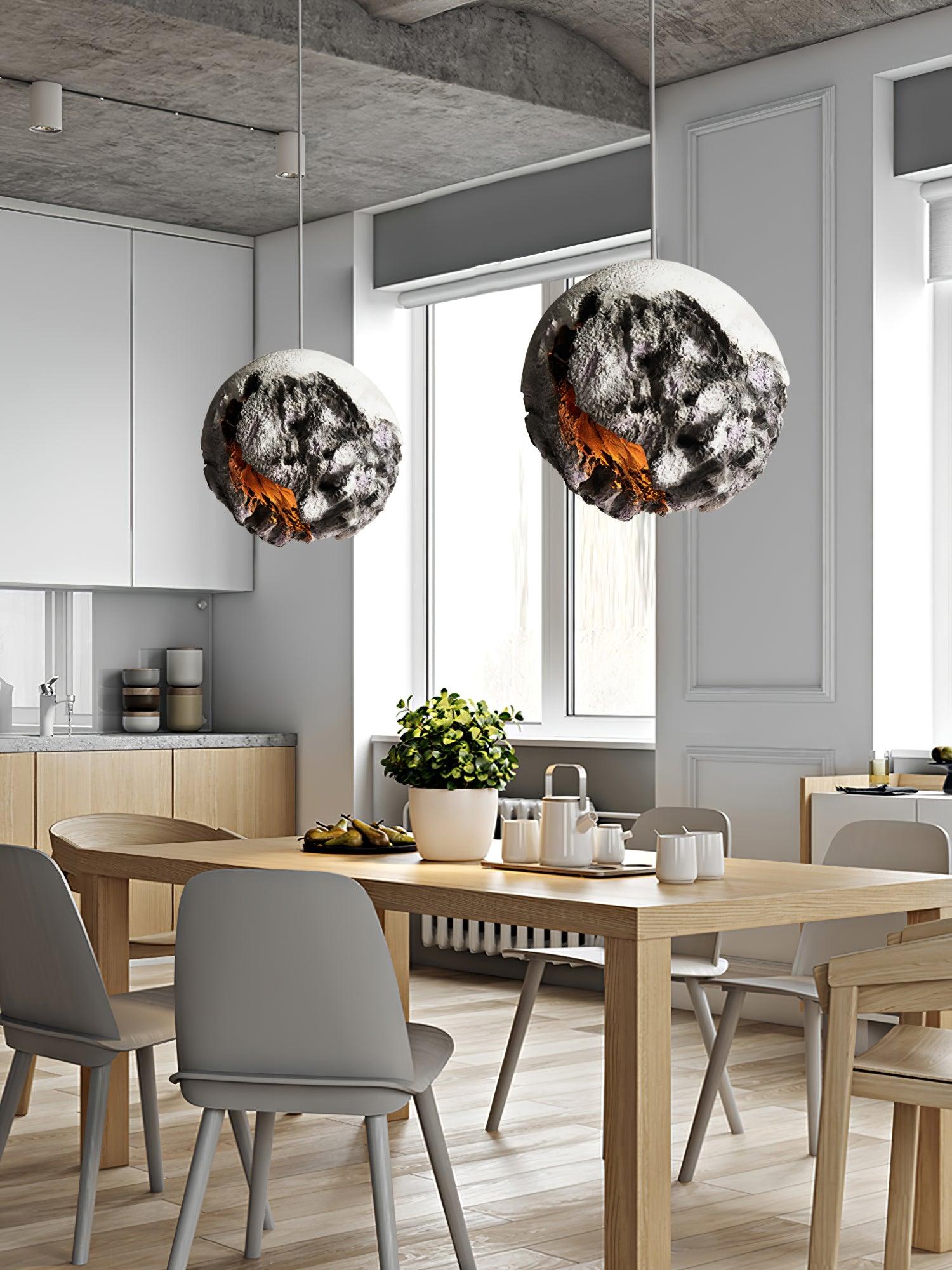 Ilphaara Irregular Planet Metal Plastic Pendant Lamp - Lamp Outdoor