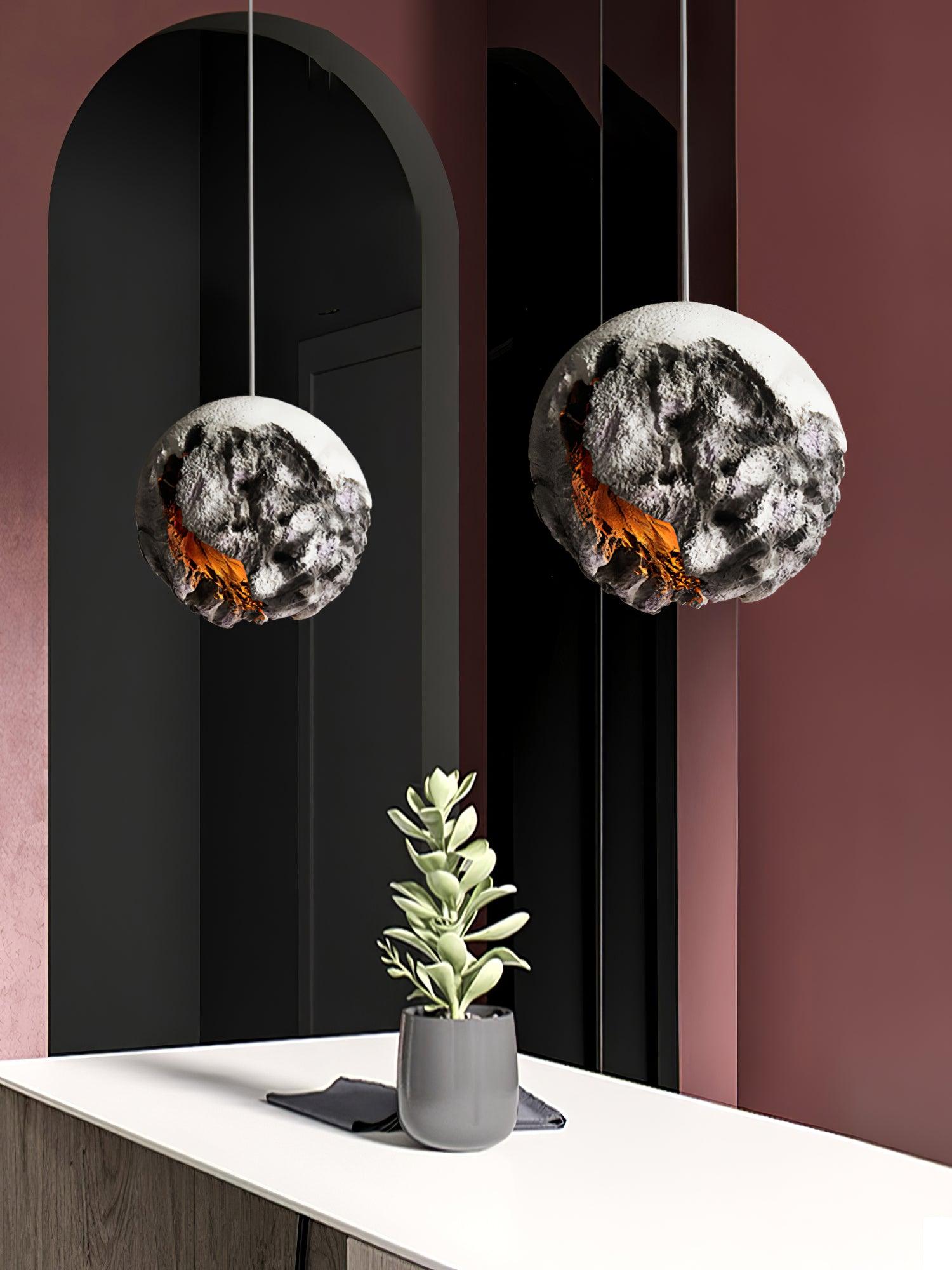 Ilphaara Irregular Planet Metal Plastic Pendant Lamp - Lamp Outdoor